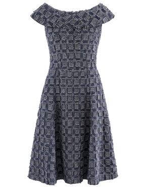 Eva Mendes NY&C Textured Navy A-Line Dress Size 10 With Tags